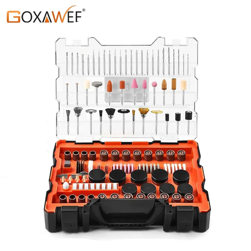 

GOXAWEE Abrasive Rotary Tool Accessories Set Electric Mini Drill Bit Kit Sanding Polishing Cutting Engraving Heads for Dremel