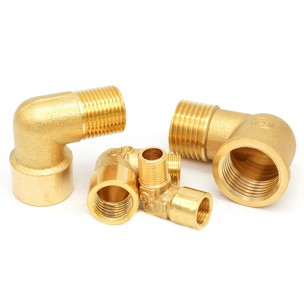 

1/8" 1/4" 3/8" 1/2" 3/4" 1" Female x Male Thread 90 Deg Brass Elbow Pipe Fitting Connector Coupler For Water Fuel Copper adapter