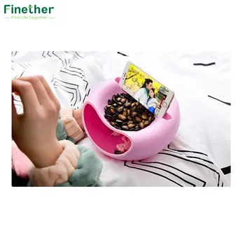 

1PCS Multifunctional Circular Plastic Double Deck Snacks Food Storage Box Dual Purpose Tabletop Grocerie Storage Boxes Organizer