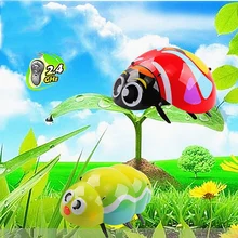 RC Toy Ladybug Robot Electronic Digital Insect Remote Control Pet Novelty Insects Models Creative Toys Christmas Gifts for Kids