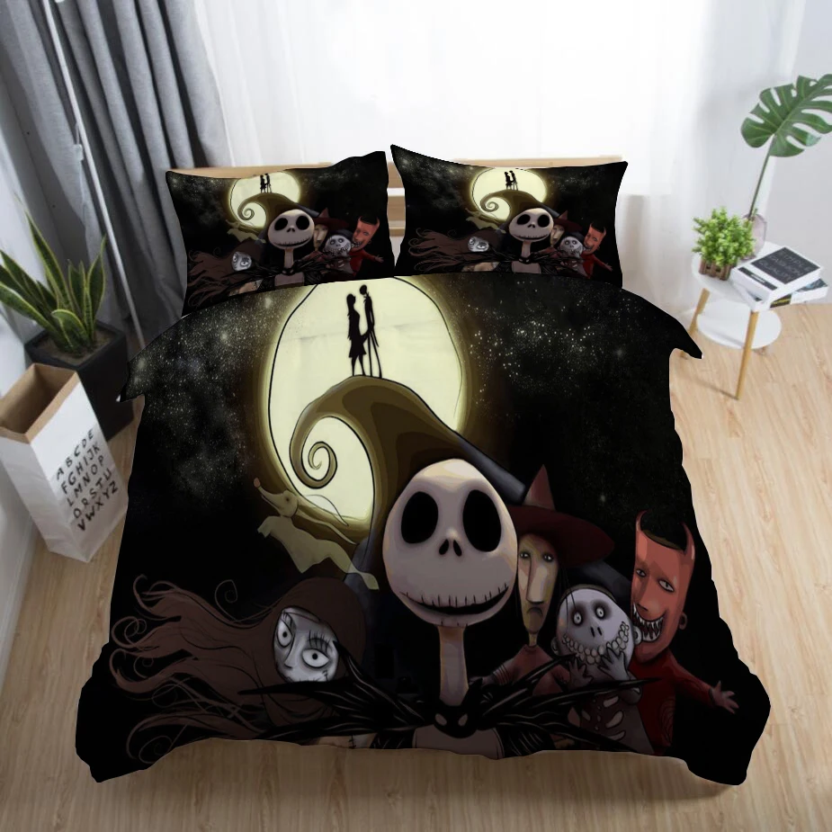 3d bedding set Кошмар перед Рождеством 3D комплект постельного белья с принтом пододеяльник набор королева король двойной размер дропшиппинг пользовательские постельные принадлежности - Цвет: 3d bedding set