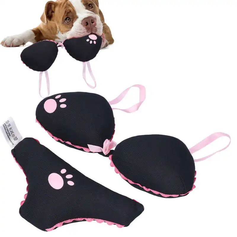 

Pet Dog Toys Polyester Pet Playing Toys Set Bikini Shaped Durable Squeaky Dog Chew Interactive Toys for pet