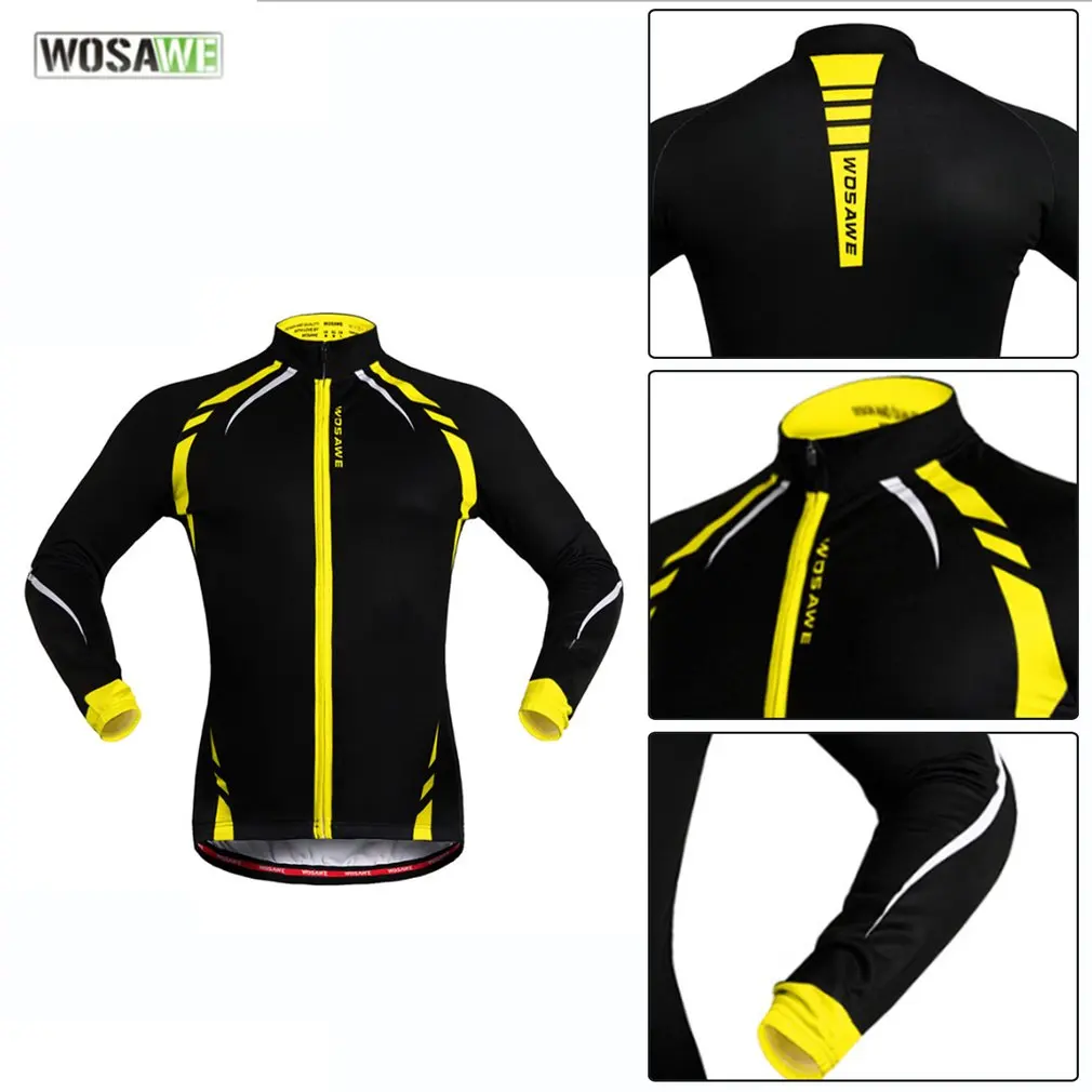 WOSAWE BC274 унисекс осенне-зимняя велосипедная куртка теплая флисовая подкладка с длинными рукавами для велоспорта ветрозащитная куртка для велоспорта