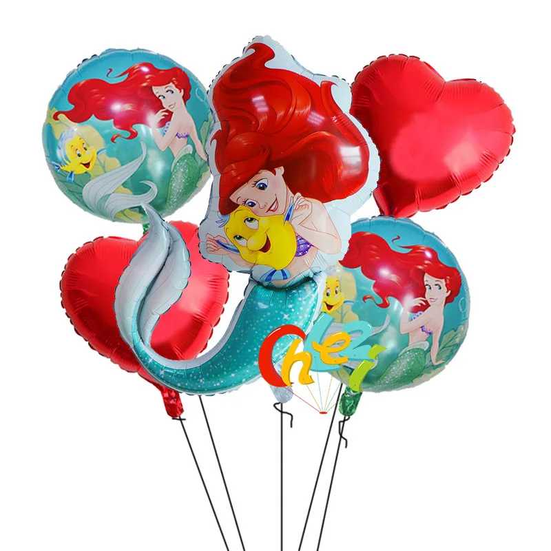 5 шт. торт ко дню рождения шары в форме принцесс Золушка, Ариель Белль Рапунцель День Рождения украшения душ дети гелиевые шары - Цвет: style 3