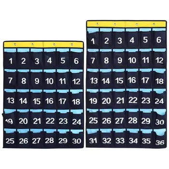 

36 Pockets Numbered Organizer Classroom Pocket Chart for Cell Phones Calculators Holders