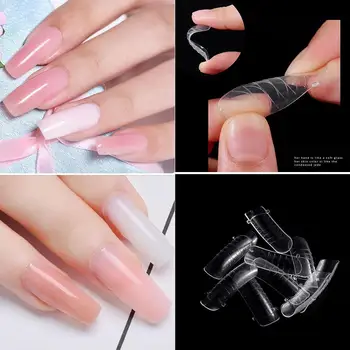 

False Nails Quick Poly Gel Building Mold Form Finger Fiber For Manicure Nail Extension Builder Tips Art Tools UV R2I7