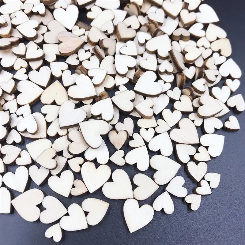 300 шт DIY кусочки дерева в форме сердца необработанные из натурального дерева ремесло DIY кулон аксессуары