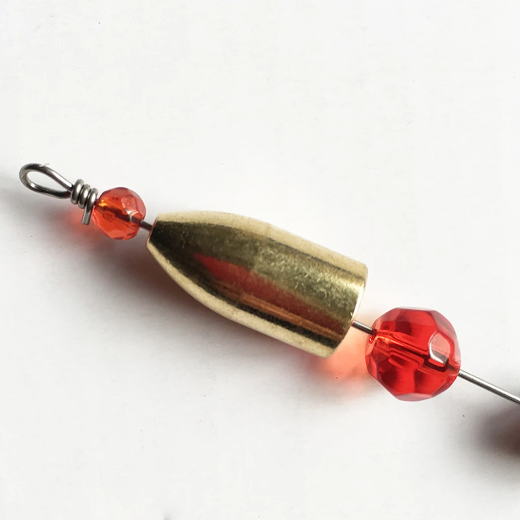 5 Packs Brass Carolina Ready Rig Fishing Rig Sinker Weights Terminal Tackle Fishing Tools