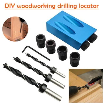 

High Quality 7/14pcs DIY Woodworking Carving Tools Pocket Hole Screw Jig Adapter Drill Set MD88