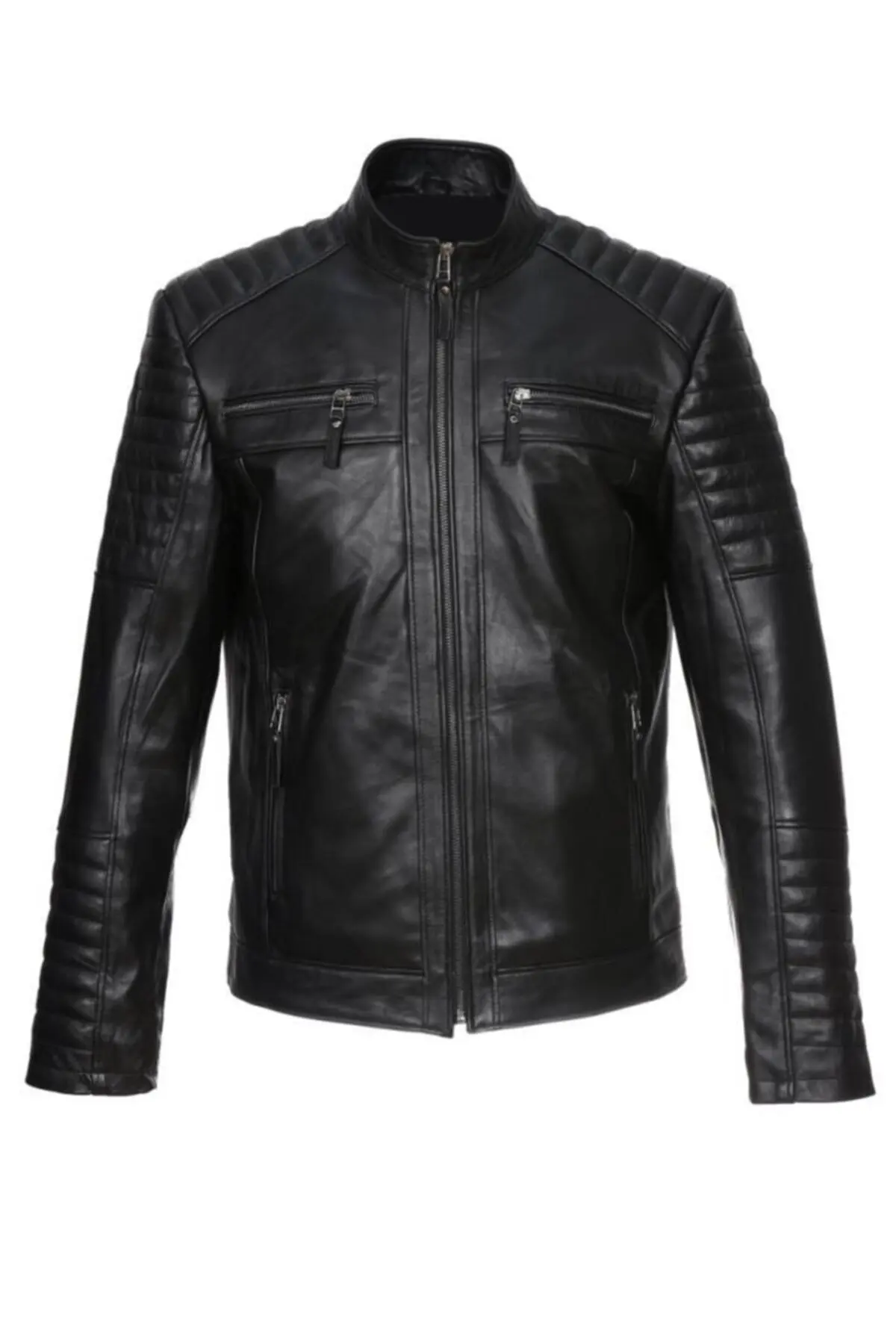 

Genuine leather jacket sheep skin brown overcoat new street fashion spring autumn season wear completely handmade turkey