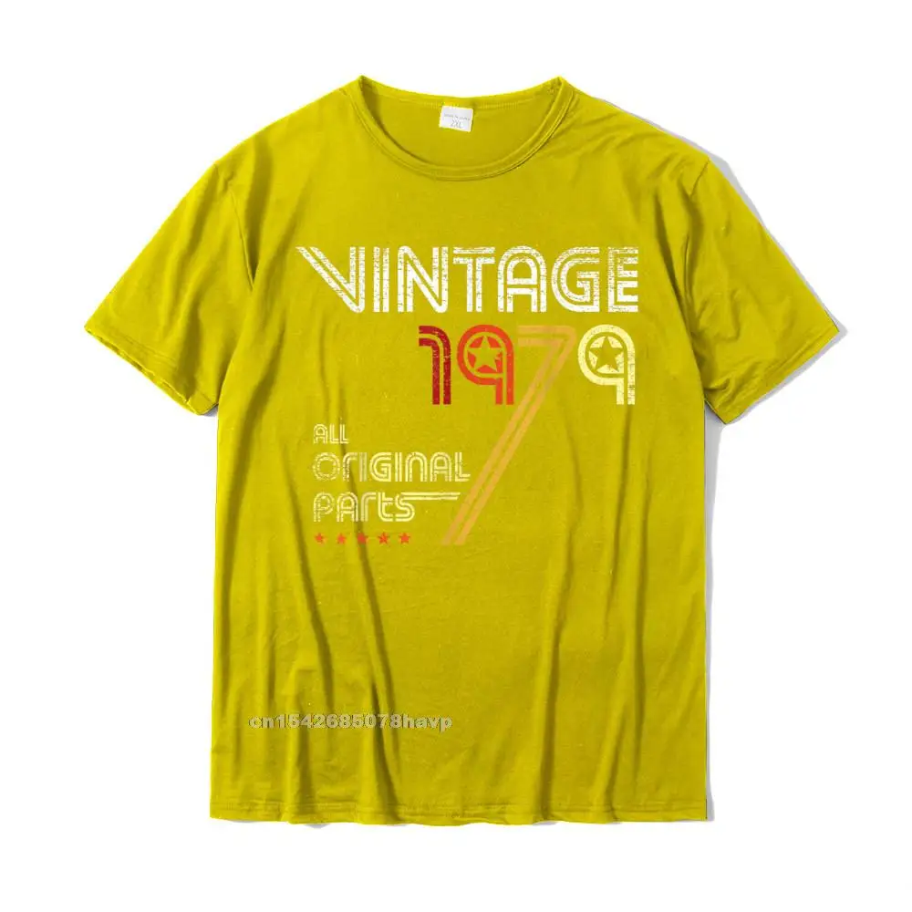 Custom Tops Tees Fashion Crewneck Custom Short Sleeve Pure Cotton Youth T-shirts Printed Tees Free Shipping 1979 Vintage 41st Birthday Retro Graphic Gift T-Shirt__1605. yellow