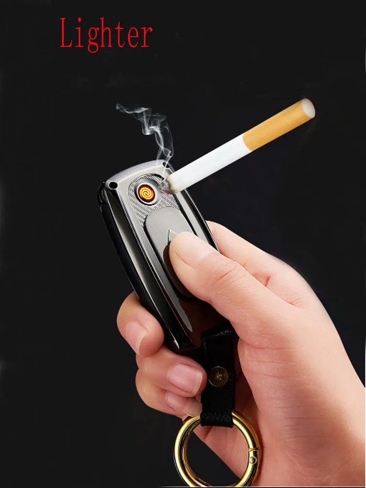USB Зажигалка-Фонарик светодиодный экран Ключ Пряжка