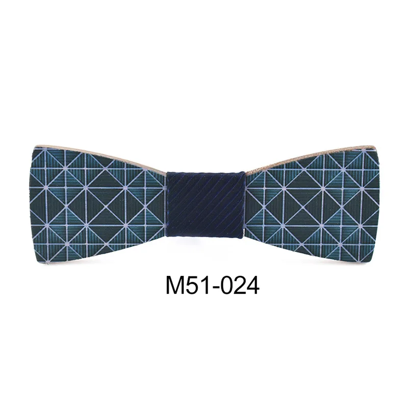 M51-024 Деревянный галстук-бабочка, мужской костюм унисекс, вечерние рубашки, повседневные, высокое качество, классические, трендовые, цветные, крашеные, креативные, деревянный галстук-бабочка - Цвет: M51-024