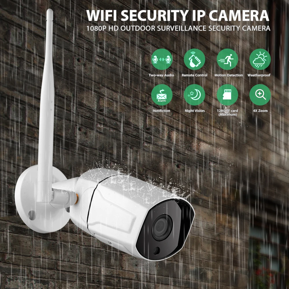 1080P Беспроводная ip-камера P2P 4X Zoom внешняя водонепроницаемая двухсторонняя аудио CCTV безопасность Wi-Fi Cam Обнаружение движения sd-карта IR 20 м