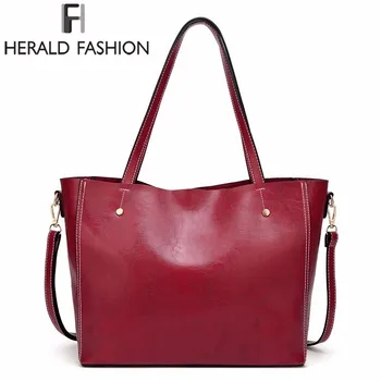 

Herald Fashion Large Capacity Women Bags Shoulder Tote Bags bolsos New Women Messenger Bags Famous Designers Leather Handbags