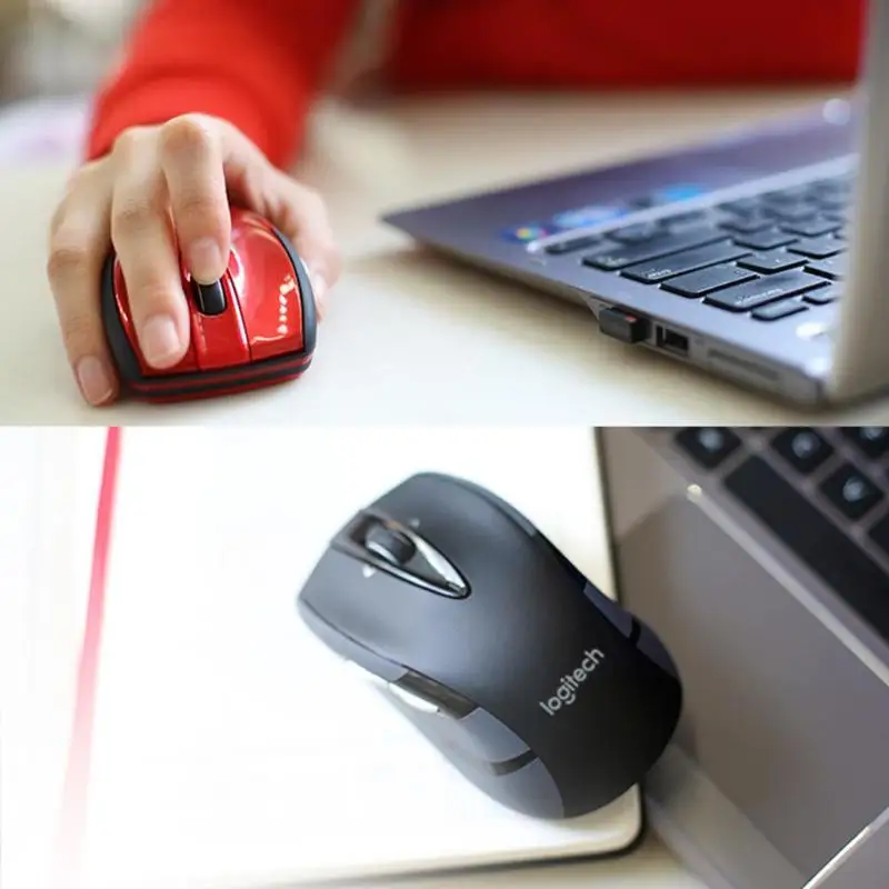 Kopen Logitech M545 M546 2.4GHz Wireless Laser Mouse Ergonomische Optische Gaming 1000 DPIMice voor Laptop Desktop PC