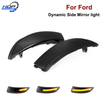 

2x Amber Fiesta B-max Kuga Led Smoked lens Dynamic Led Turn Signal Light Side Mirror lamps For Ford