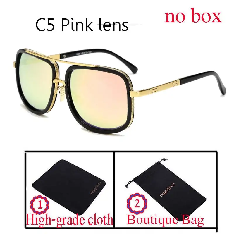 CHAUD! Surdimensionné hommes femmes lunettes de soleil hommes marque de luxe femmes lunettes de soleil для тостов и mâle, женские и мужские очки, солнечные очки - Цвет линз: 1828 c5  nobox