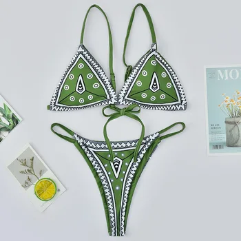 

2020 new swimsuit three-dimensional printed split swimsuit women's sexy bikini Biquini Maillot de bain femme Swimwear Summer