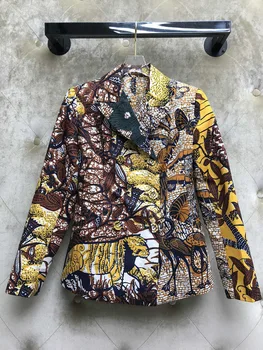 

Cw16326 Beautiful Matter Chronicles 2020 Good Morning! Suit-dress Temperament England Wind Colour Printing Suit Loose Coat