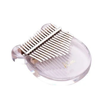 

17-Key Kalimba Thumb Piano Transparent Acrylic Material with Carry Bag Musical Note Stickers Tuning Hammer Cleaning Cloth