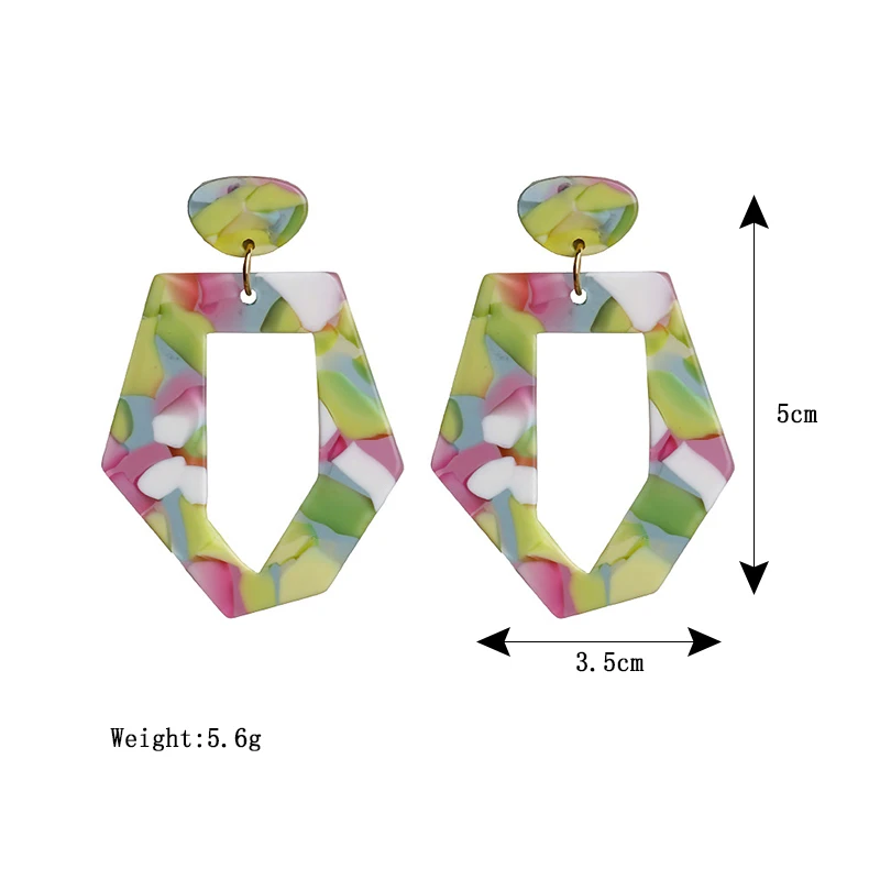 Стиль уксусная кислотная тарелка серьги для женщин свежие геометрические РЕТРО Серьги Висячие Простые Модные Серьги
