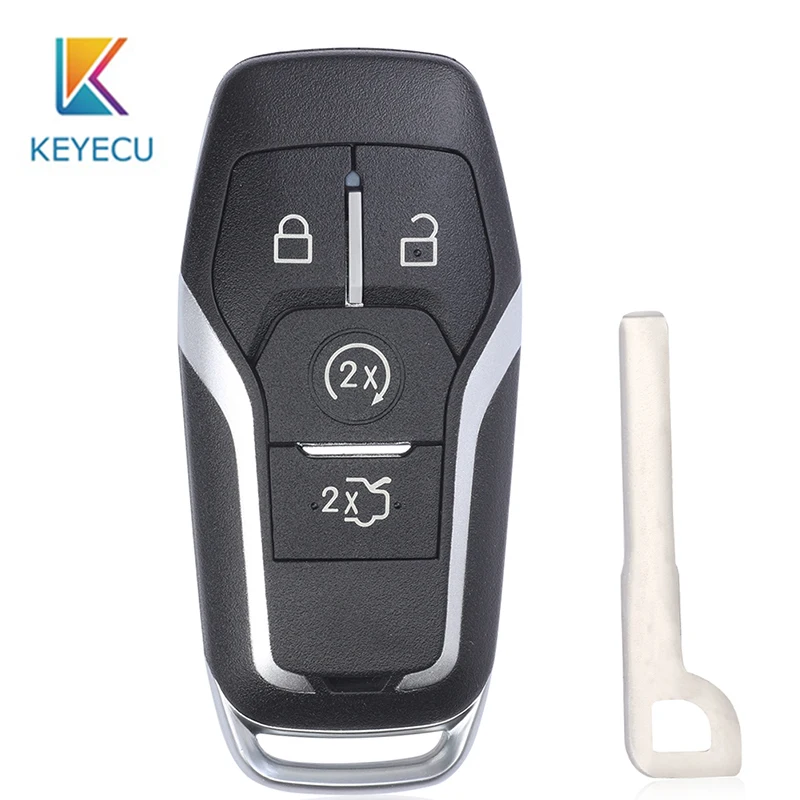KEYECU умный пульт дистанционного ключа чехол FOB 4 кнопки для Ford Fusion Mondeo Mustang F-150 Explorer Edge Lincoln MKX MKZ MKC