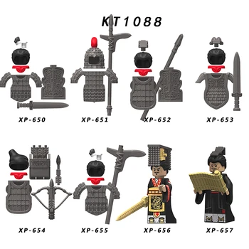 

KT1088 Qin Empire Ancient War Soldiers Action Figure Helmet Armor Accessories Building Blocks Brick Toys For Children