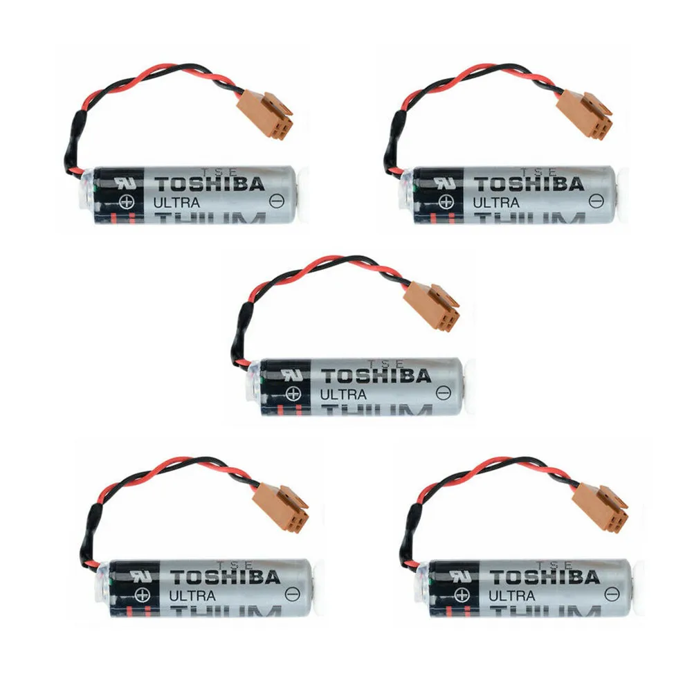 5 упаковок Литиевая батарея Toshiba ER6V/3 6 V 2400mAh PLC + штепсельная Вилка для оборудования