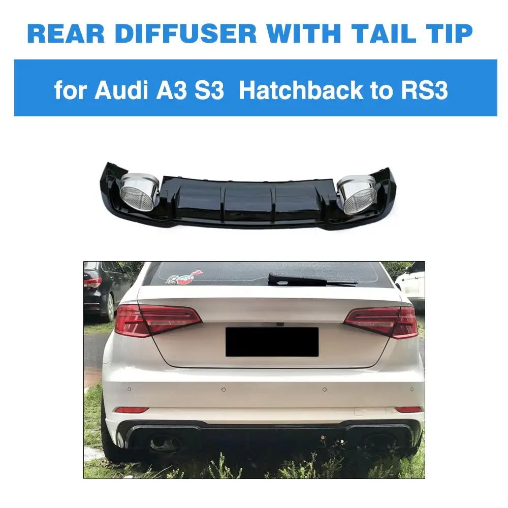 Автомобильный задний бампер диффузор спойлер для Audi A3 S-line хэтчбек 4 двери- PP задний диффузор спойлер