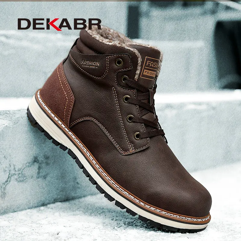 Good Value Man Boots Warm Winter DEKABR Wear-Resistant-Sole Protective New And Comfortable Big-Size QLXLDRYWG