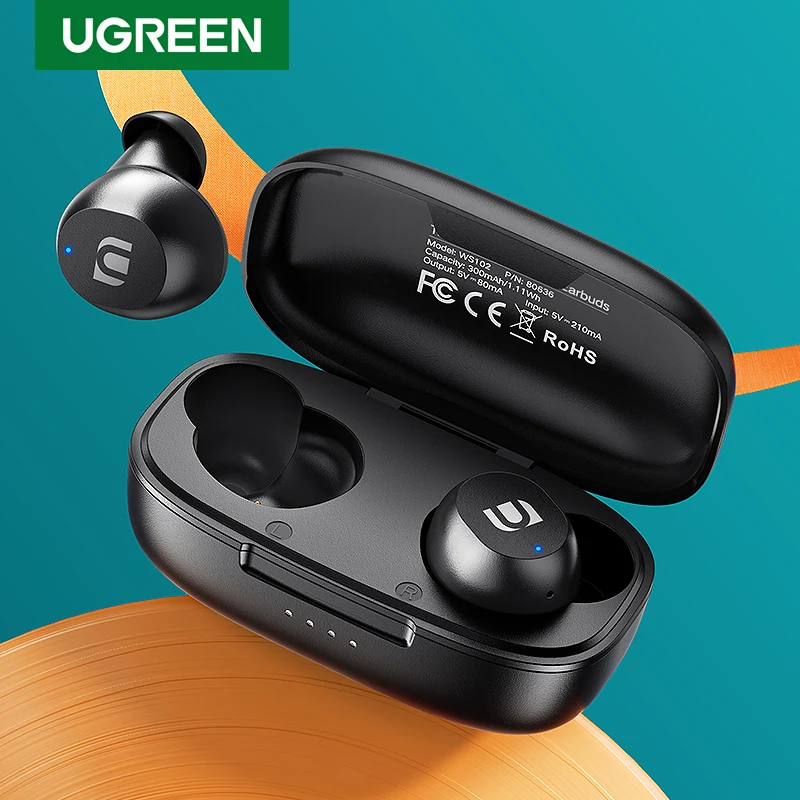  UGREEN TWS Bluetooth наушники, наушники, настоящие беспроводные наушники в ухо, стерео гарнитура, спортивные TWS Bluetooth наушники 