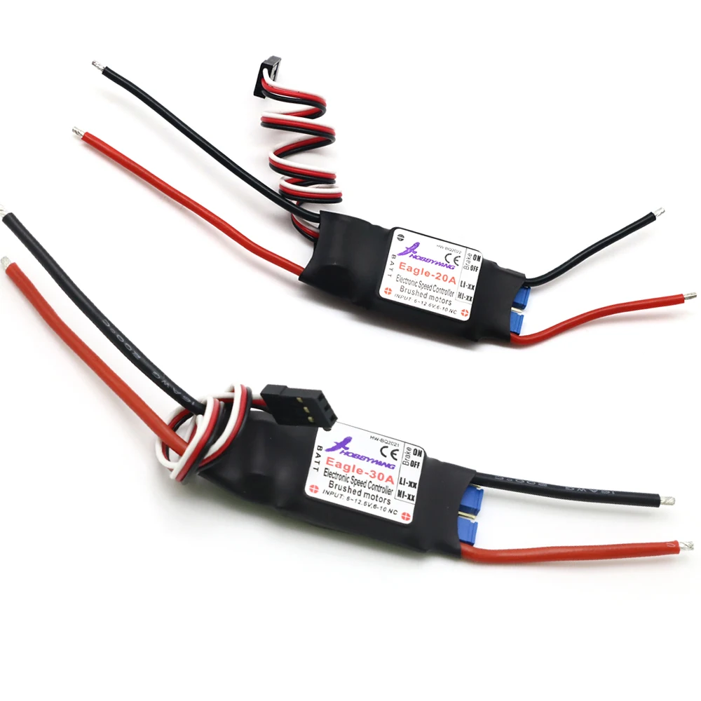 Контроллер скорости Hobbywing Eagle 20A/30A Brushed ESC W/1A BEC для щеточного двигателя