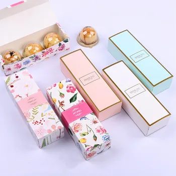 

5PCS Cute Flower Gift Box Nougat Cookie Boxes Candy Dragee Cake Baking Paper Carton Birthday Party Wedding Wrapping Packaging