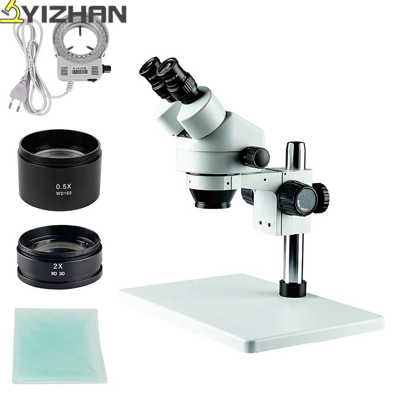 

Binocular stereo microscope 3.5~90X Continuous zoom+Universal bracket+Big Floor+56 LED light for Lab PCB Inspection