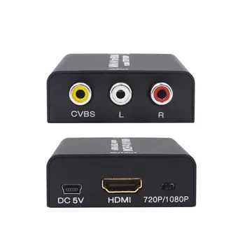 

High quality Mini AV Video L/R Audio Signal To HDMI Digital Converter Adapter for Projector drop shipping