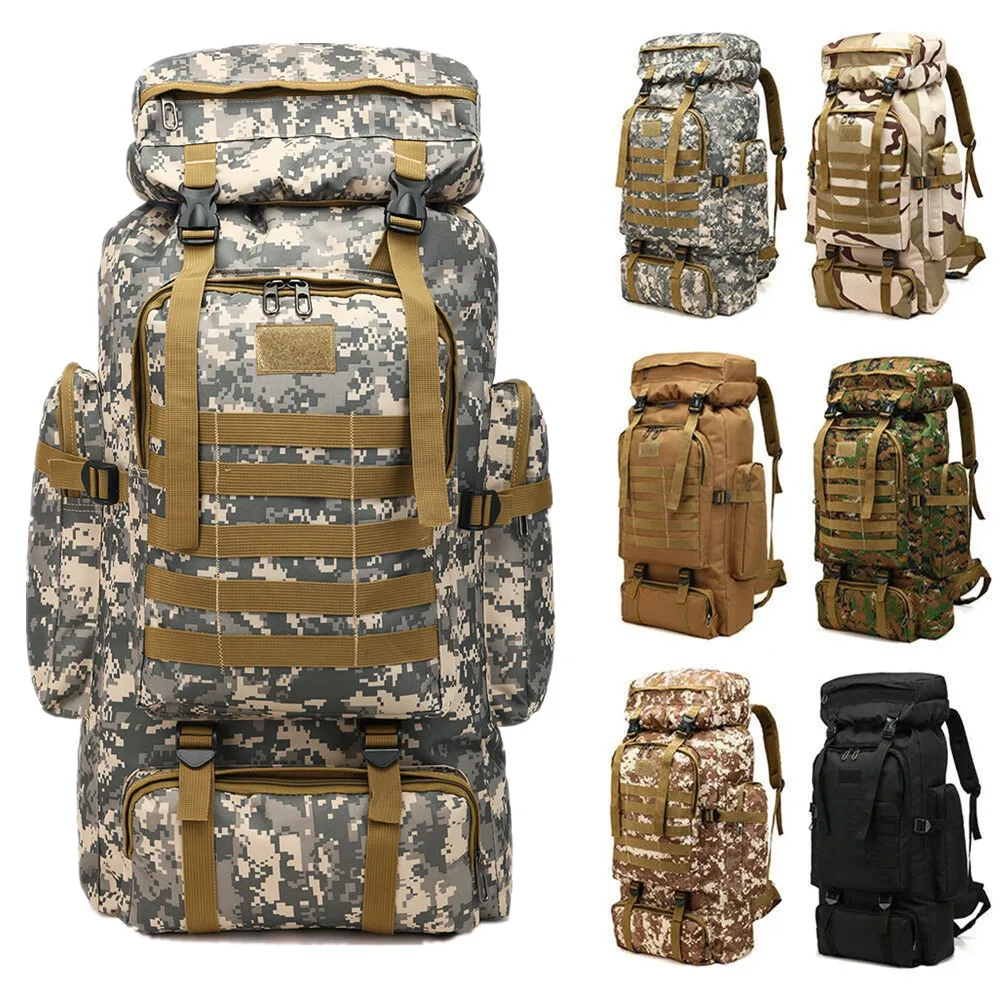 80L водонепроницаемый Камуфляжный тактический рюкзак, военный армейский походный рюкзак для кемпинга, дорожный рюкзак, спортивная сумка для альпинизма на открытом воздухе|Сумки для альпинизма|   | АлиЭкспресс