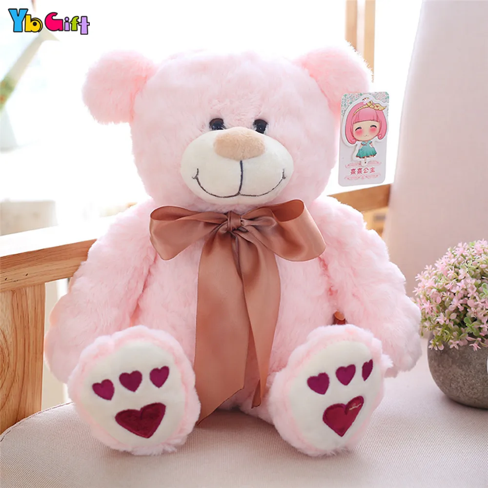 40cm/55cm Plush Teddy Bear Toy Stuffed Bear Dolls Pink Blue Brown Teddy Toy Children Kids Christmas Gifts New Year present - Цвет: pink