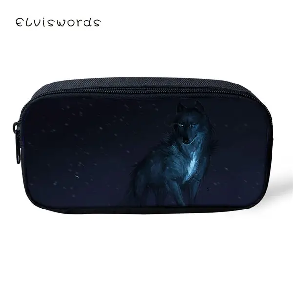 CDWX3784K ELVISWORDS пенал для детей мультфильм волк печатает шаблон студентов ящик детские школьные пеналы для ручек девочек милый Косметик - Цвет: CDWX3784K