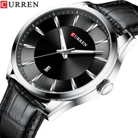 CURREN Quartz Watches for Men Leather Strap Male Wristwatches Top Luxury Brand Business Men's Clock 45 mm Reloj Hombres