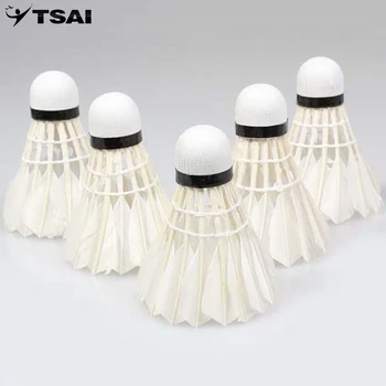 

5pcs Goose Feather Shuttlecock Bird White Badminton Ball Game Sport Training
