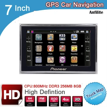 

7 inch truck OS CE6.0 800*480 MTK car vehicle GPS Navigation 800MHZ/FM/4GB/DDR 128M Newest Maps For Russia/ Europe/USA/Spanish