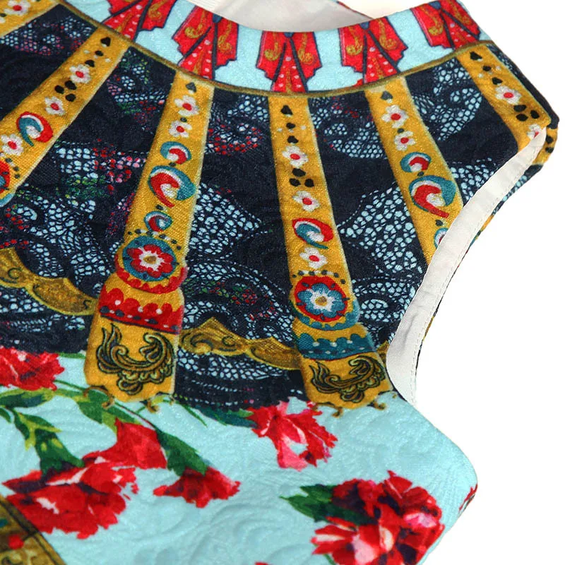 

Bei rui lai Girls' Sundress 2018 Spring And Autumn Europe And America Floral Princess Dress Slim Fit Printed CHILDREN'S Skirt CH