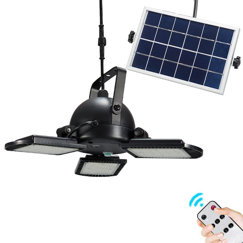 

Solar Light Garage Ceiling Lights with 3 Adjustable Panels Solar Lamp for Warehouse, Basement, Barn Light(No Motion Detection)