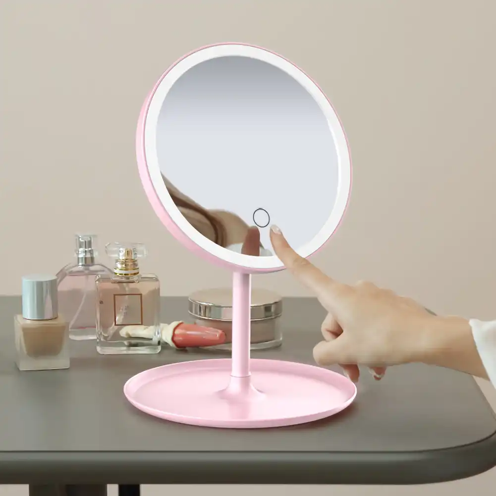 led light stand up mirror