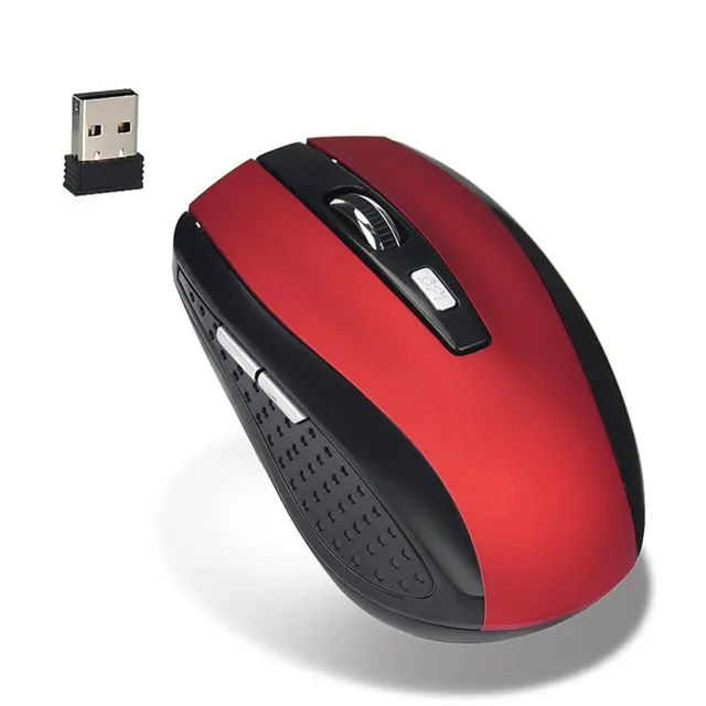 Wireless Mouse Optical Gaming 6 keys 2.4GHz Computer Mice with USB Receiver Voor Adjustable 1600DPI For Computer PC Laptop 1600DPI