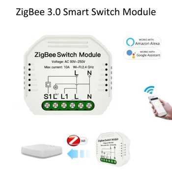 

Mini For Tuya ZigBee 3.0 Smart Light Switch Module Smart Life Tuya Remote Control Work With Alexa Google Smart Home Inteligente