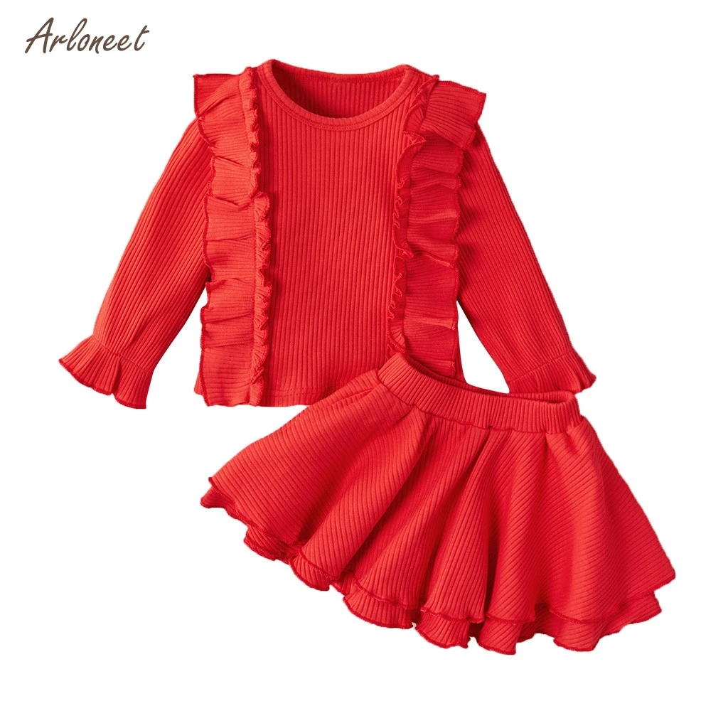 ARLONEETnewborn/Одежда для новорожденных; хлопковые однотонные Топы; юбка; вязаный свитер; одежда; коллекция года; Сезон Зима; conjunto infantil menina