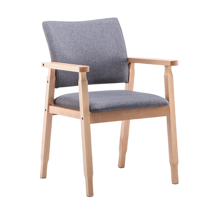 

Solid wood dining chair home nordic modern minimalist cafe backrest armrest negotiating desk log leisure