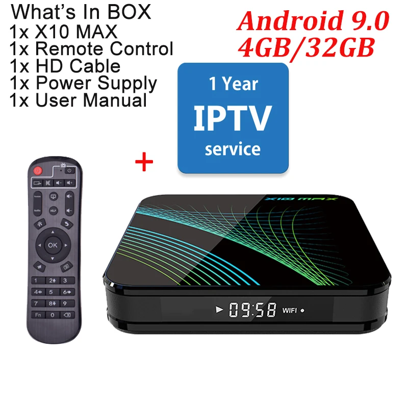 X10 MAX ТВ приставка Android 9,0 Смарт IP ТВ приставка 4 ГБ 32 ГБ RK3318 Четырехъядерный 4K медиаплеер Google голосовой помощник BT VS H96 MAX ТВ приставка